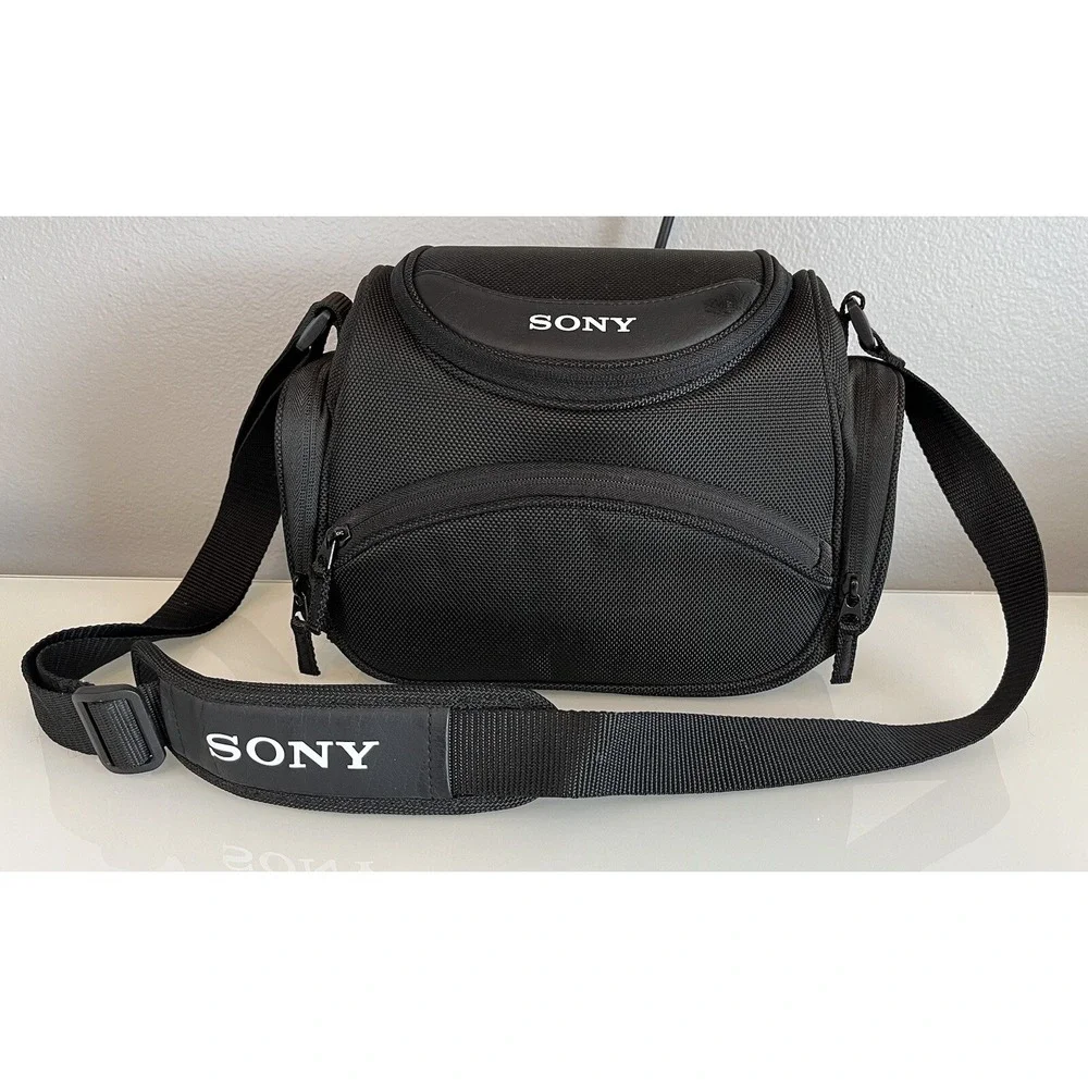 Sony Camcorder Camera Bag Padded Case w/ Shoulder Strap Genuine OEM - Black